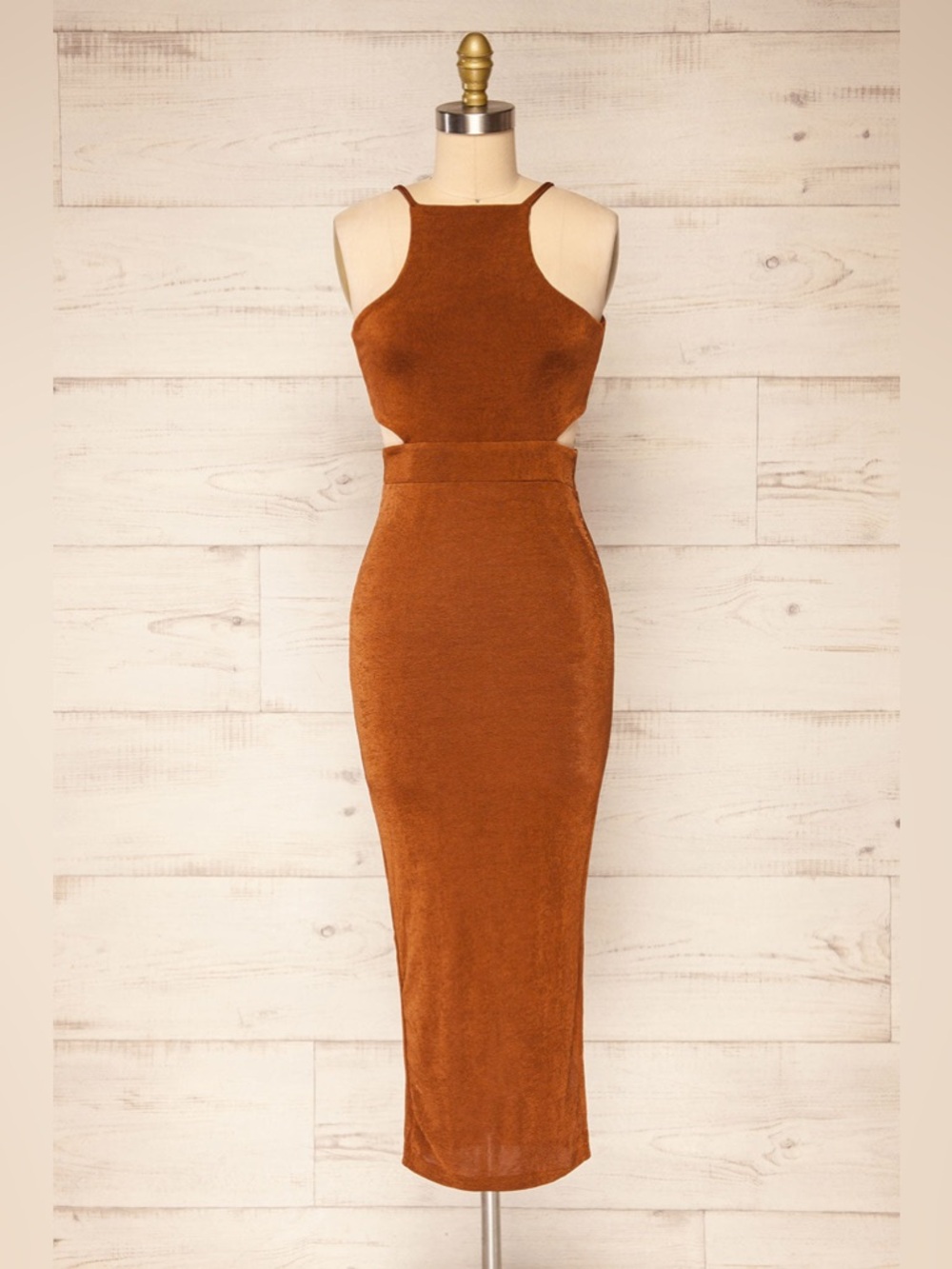 Stunning rust orange midi dress from La Petite Garçonne (Boutique 1861) - Size L